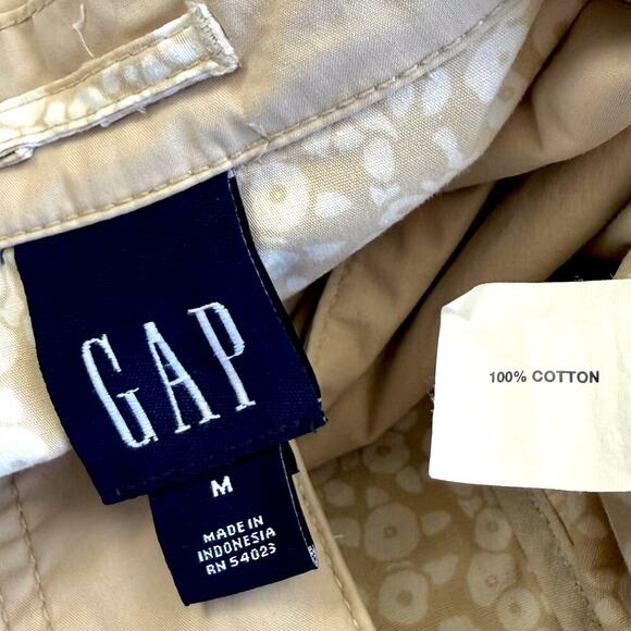 Gap Vintage Y2K Cotton Lightweight Button Up Trench Coat Lined Size M Neutral - Picture 15 of 15